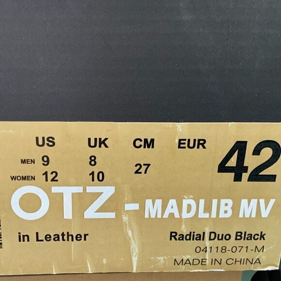 OTZ SHOES CULINARY BRIGADE OTZ-MADLIB MV IN RADIAL DUO BLACK LEATHER UNISEX CHEF - Picture 10 of 13